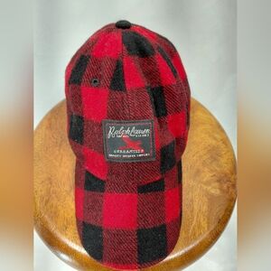 Polo By Ralph Lauren Red Buffalo Check Wool Blend Ball Hat